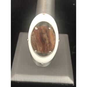 HSN Rarities By Carol Brodie Druzy Quartz Sterling Statement Ring SZ 10 925